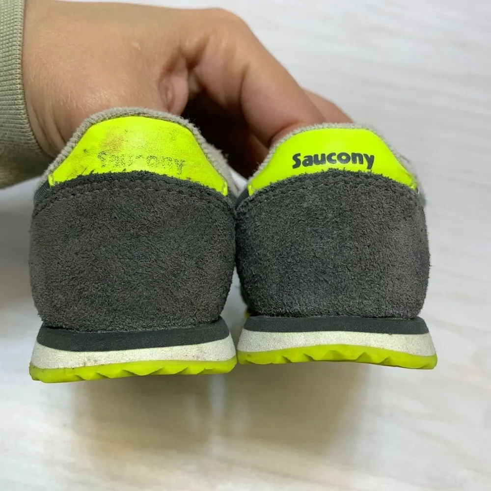 SAUCONY‎ Originals Size 3M Boys Baby Jazz Hook & Loop Sneaker Grey & Neon